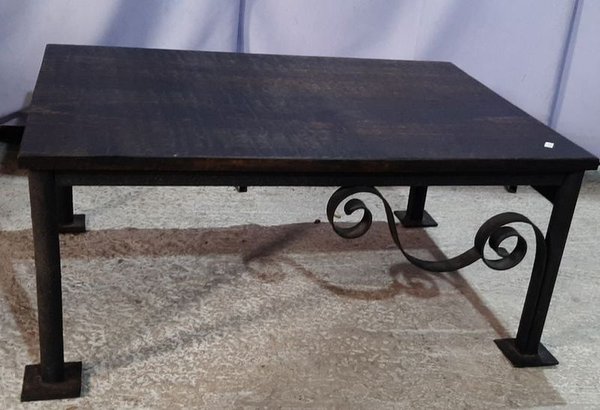 Mesa Ratona Rústica Madera y Hierro Forjado
