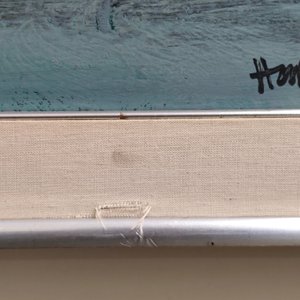 Pintura "Higo Nantes" Acrílico sobre Fibra con Marco Plateado - imagen 6