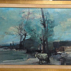Lote anterior: Cuadro al óleo "Paisaje con oveja" de Hugo Nantes, 80 x 60 cm
