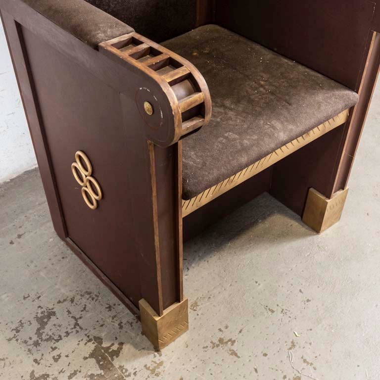 Trono fantasía en color marrón y dorado para decorar - imagen 2
