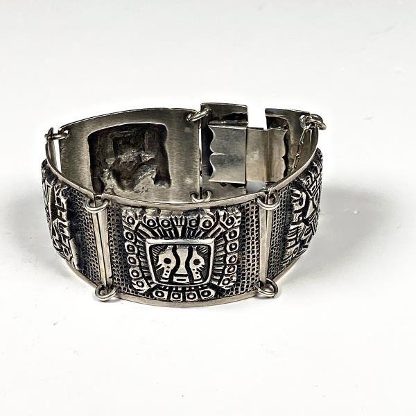 Brazalete de Plata con Diseño Azteca - imagen 1