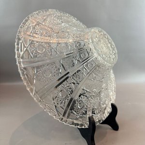 Gran Centro de Mesa en Cristal Tallado con Diseño Estrellado - 30 cm Diámetro - imagen 3