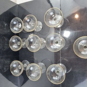 Conjunto de 10 Copas Coupe de Cristal Labrado con Borde Dorado - imagen 4