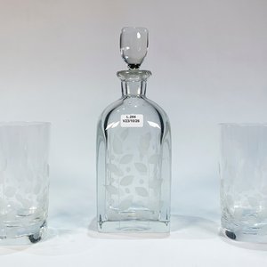 Juego de Botellón y Vasos de Cristal con Hojas Esmeriladas - imagen 4