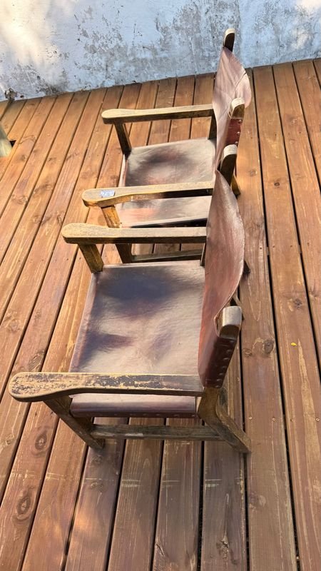 Sillas de Cuero y Madera para Exterior - imagen 3
