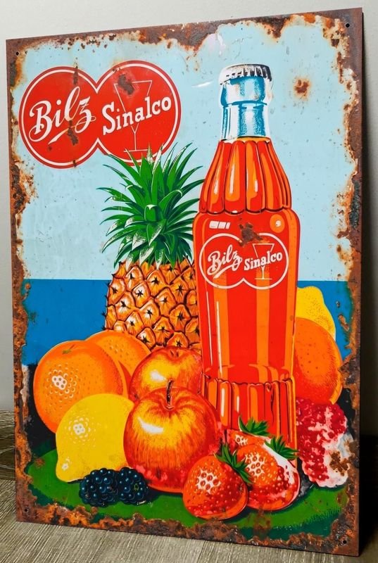 Cartel Decorativo de Chapa Bilz Sinalco con Frutas