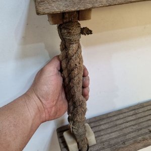 Escalera Marinera Rústica con Peldaños de Madera y Soga Gruesa - imagen 4