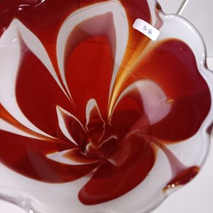 Florero de Vidrio Estilo Murano Rojo y Blanco - imagen 4