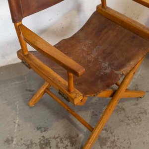 Mesa de Luz de Pino con 3 Cajones y Silla de Director Plegable - imagen 2