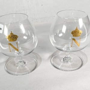 Juego de 8 Copas Hialinas Napoleón con Corona Dorada - imagen 5
