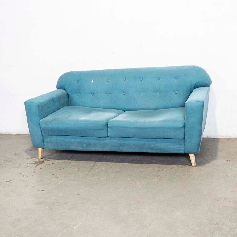 Lote anterior: Sofá de dos cuerpos en venta, con patas de madera y tapizado azul