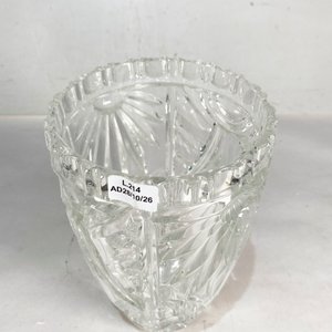Florero Grande de Cristal Tallado Transparente 20 cm - imagen 3