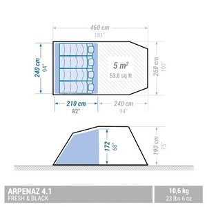 Carpa Quechua Arpenaz 4.1 Fresh & Black para 4 personas - imagen 4