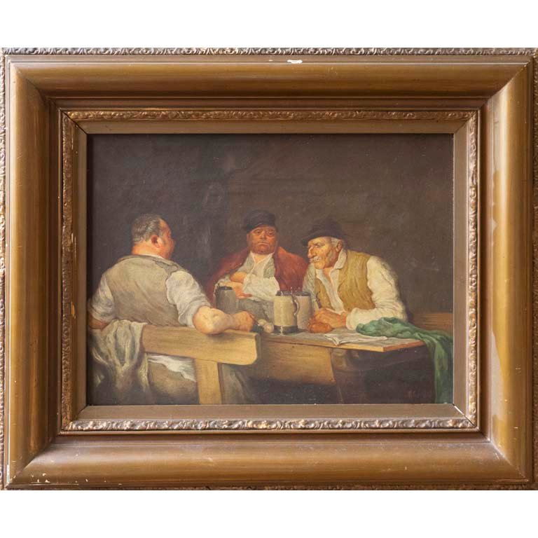 Copia "Escena de Taberna" de H. Gerard, Óleo sobre Lienzo con Marco