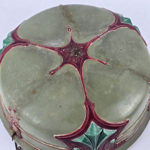 Porta Maceta Mayólica Art Nouveau Austríaco con Cadena - imagen 7