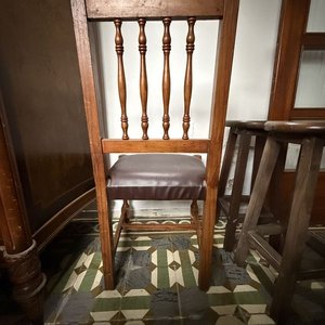 Juego de 6 Sillas de Madera con Asiento Tapizado Marrón - imagen 9