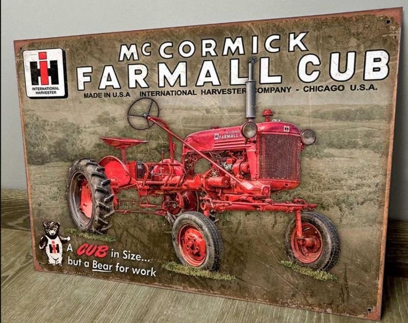 Cartel Decorativo Chapa "McCormick Farmall Cub"