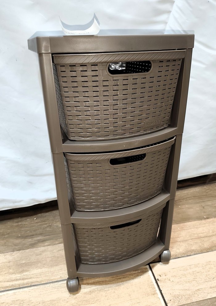 Mueble auxiliar de tres cajones en PVC RIMAX con ruedas - imagen 4