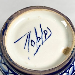 Lote de 4 piezas: Frasco y 3 Despojadores de Cerámica con Diseño Azul y Blanco - imagen 5