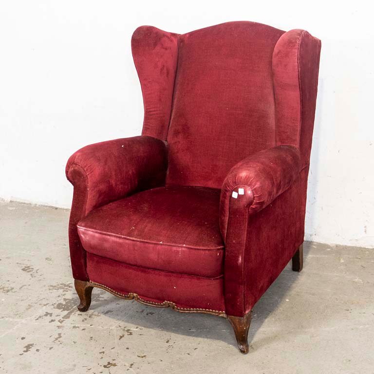 Lote anterior: Sillón berger tapizado en pana roja para decorar
