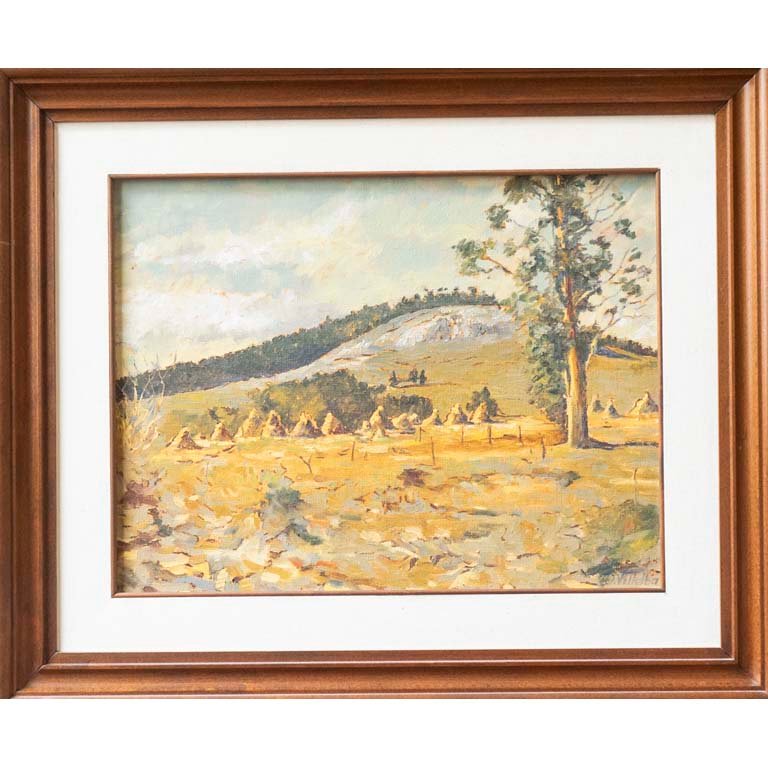 Óleo "Paisaje de Campo" de O. Villaba - 35 x 46 cm