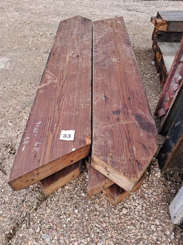 6 Vigas de Pinotea Antiguas de 1.2m