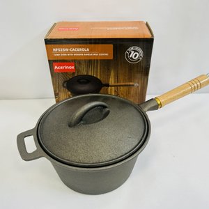 Cacerola Acerinox con Tapa y Mango de Madera - 21x10cm - imagen 2