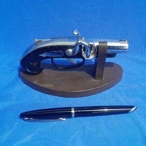 Encendedor Antiguo Forma de Trabuco con Base y Bolígrafo - imagen 2