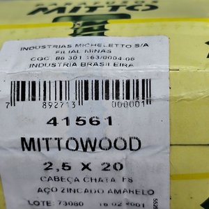 Caja de 500 Tornillos Mitto 2,5mm x 20mm Cabeza Chata - imagen 2