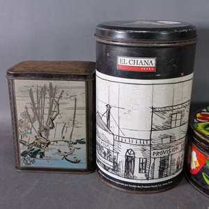 Lote de 6 latas antiguas y decorativas - imagen 7