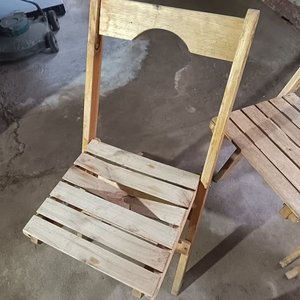 Lote de 4 Sillas Plegables de Madera Rústica - imagen 4