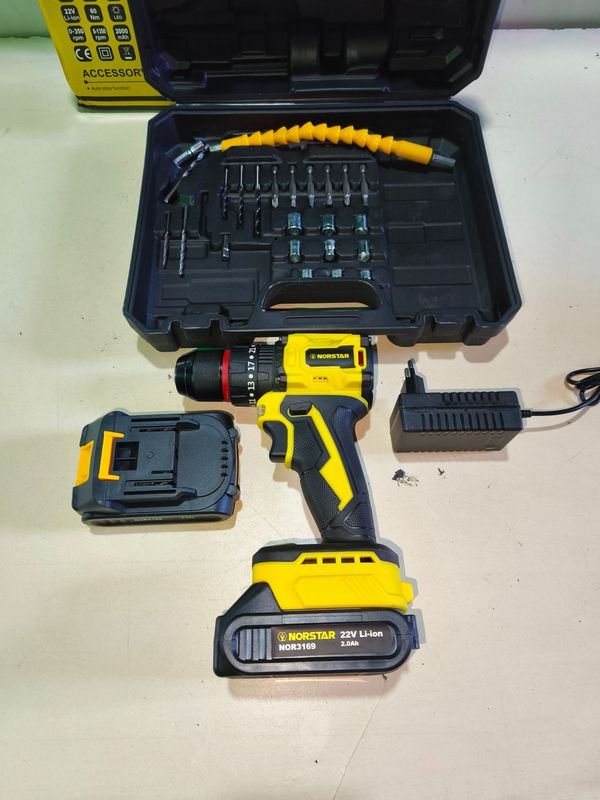 Taladro Inalámbrico Norstar 22V con 2 Baterías y Accesorios