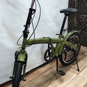 Bicicleta Plegable Verde Rodado 20 con Parrilla y 7 Cambios - imagen 3