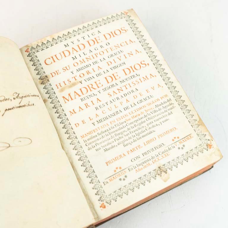 Mística Ciudad de Dios por Sor María de Jesús de Ágreda, Edición Madrid 1721