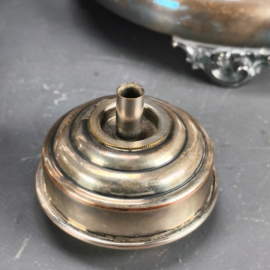 Samovar Sheffield completo con tapa abatible, tirador y asa en madera - imagen 7