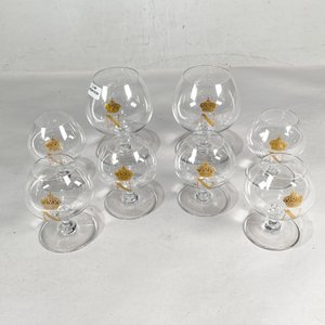 Juego de 8 Copas Hialinas Napoleón con Corona Dorada - imagen 4