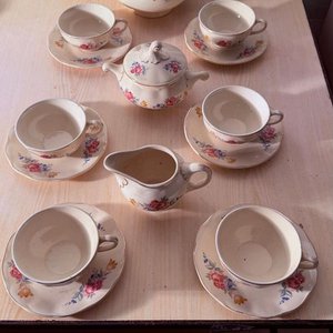 Juego de Té Versailles Porcelana con Flores - imagen 11