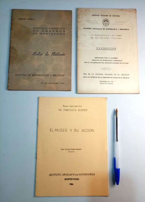 Publicaciones Numismáticas y Bibliofílicas: Círculo Católico, Academia Uruguaya y Museo Oliveres