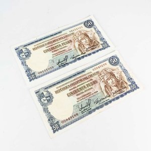 2 Billetes Uruguayos de 50 Pesos Ley 2 de Enero de 1939 - imagen 1