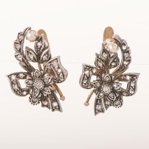 Lote anterior: Par de Caravanas de Oro 18k y Plata con Brillantes, Diamantes y Perlas