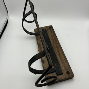 Portarrollos Rústico de Pared en Hierro Forjado y Madera - imagen 3