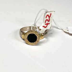 Anillo de Plata para Dama con Diseño Griego y Piedra Negra - imagen 2