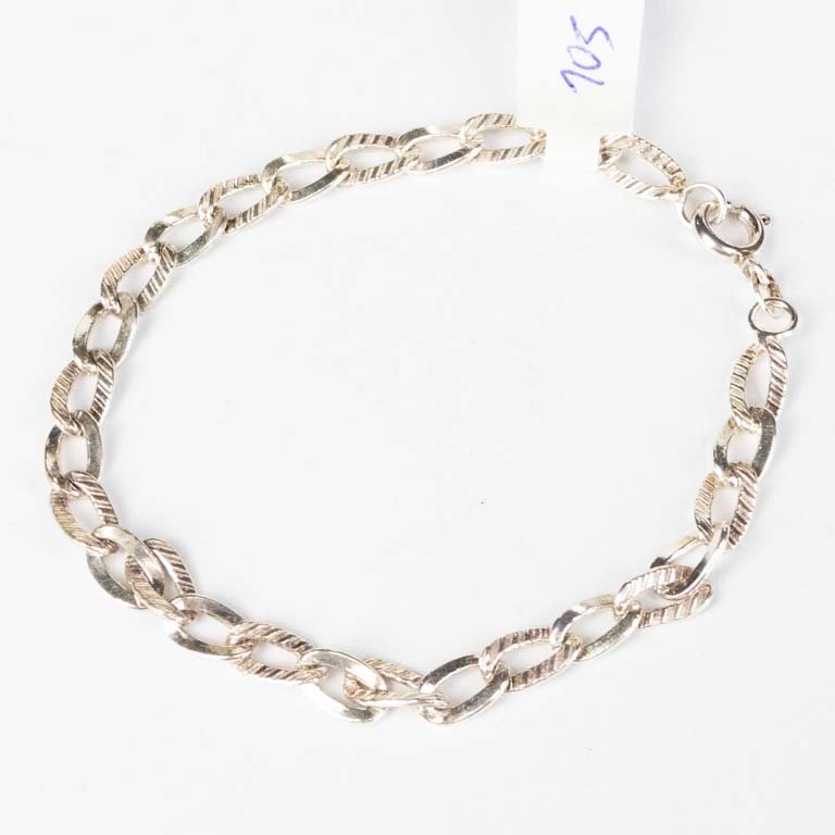 Pulsera de plata con cadena y clasp de bronce