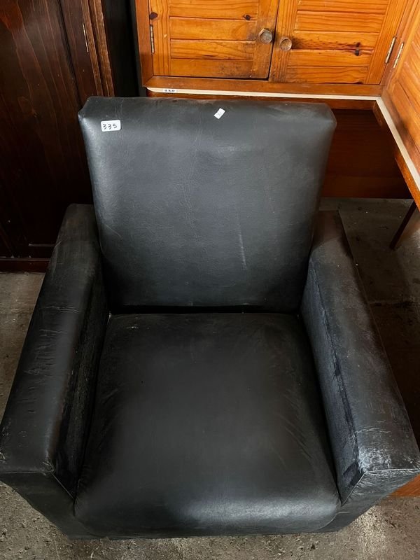 Sillón Individual Negro Tapizado