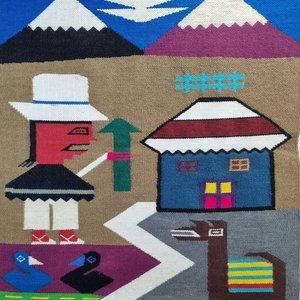 Tapiz Andino y Pintura Costumbrista Firmada 'Tarríia' - imagen 3