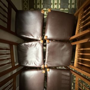 Juego de 6 Sillas de Madera con Asiento Tapizado Marrón - imagen 12