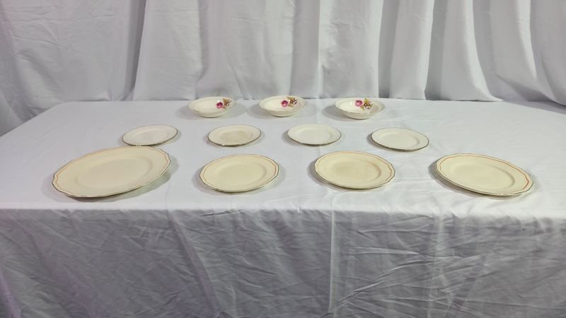 Lote de 11 Piezas de Loza Inglesa Sellada Alfred Meakin y Old Foley