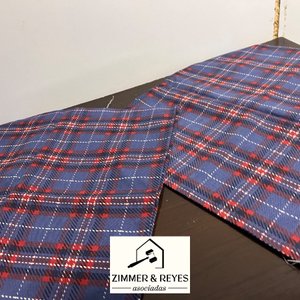 Dos Fundas de Almohadones Cuadrillé Azul y Rojo - imagen 1