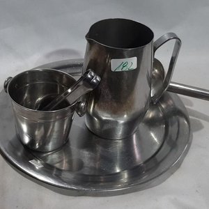 Set de Acero Inoxidable: Jarra, Hielera, Pinza, Bandeja y Cuchara - imagen 2