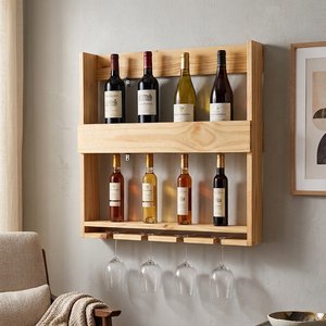 Lote siguiente: Estantería de Madera para Vino y Copas de Pared